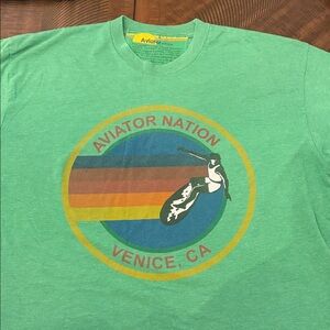 Aviator Nation Surf Graphic Tee in Green